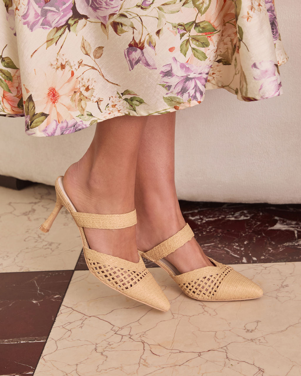 Freshly Picked Raffia Pointed Toe Mule-Vogue Logic