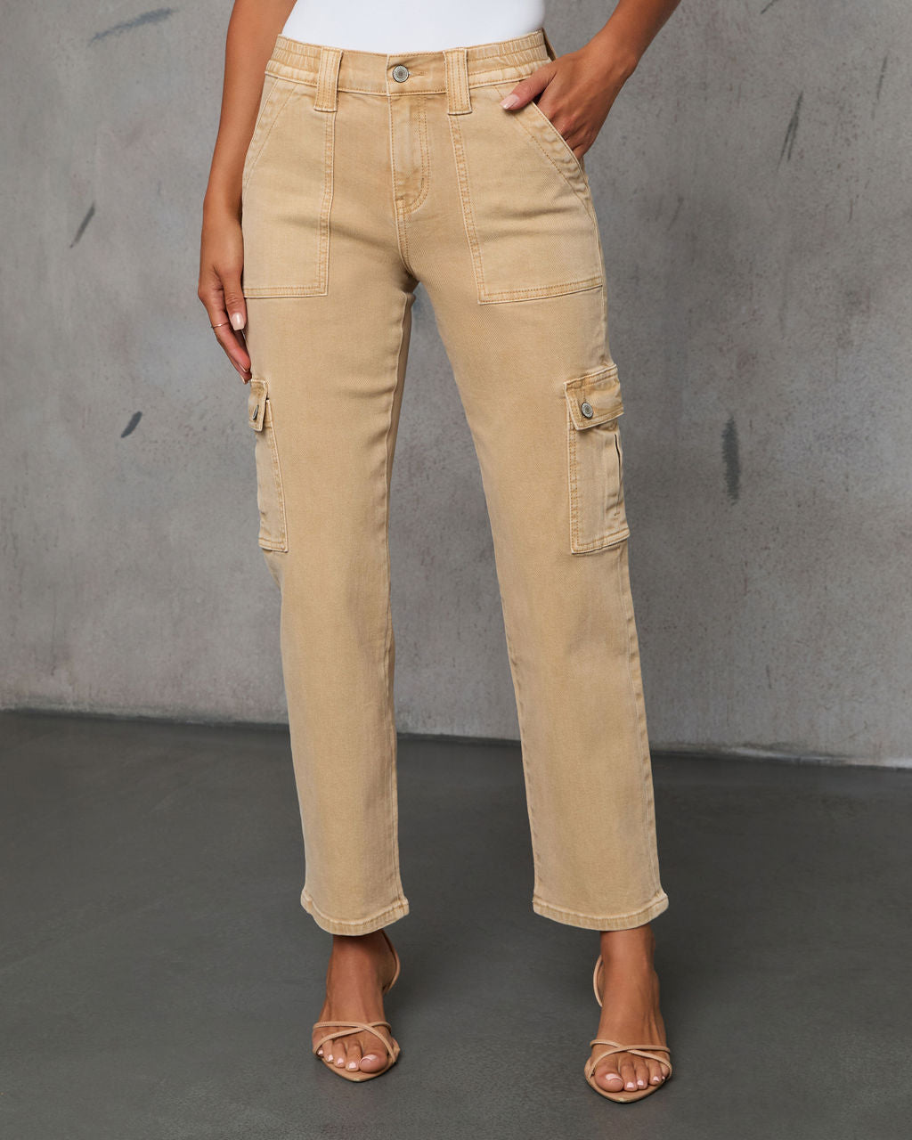 Hauser Stretch Cargo High Rise Jeans-Vogue Logic