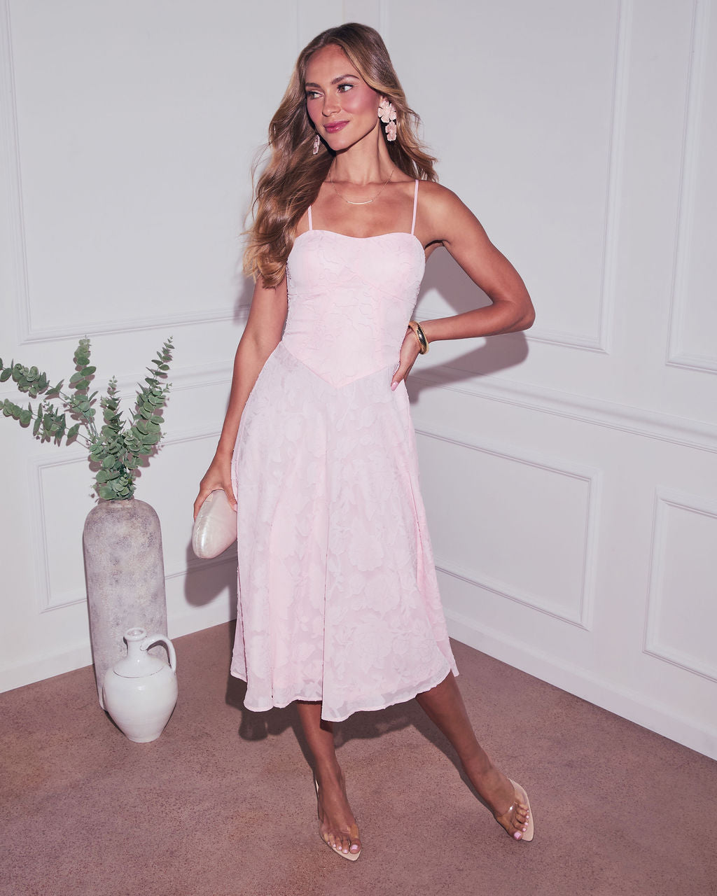 Avelina Fit And Flare Midi Dress-Vogue Logic