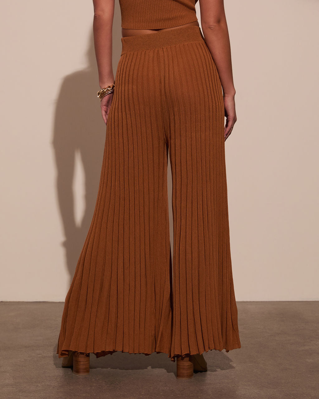 Winslow Wide Leg Pleated Knitwear Pant-Vogue Logic