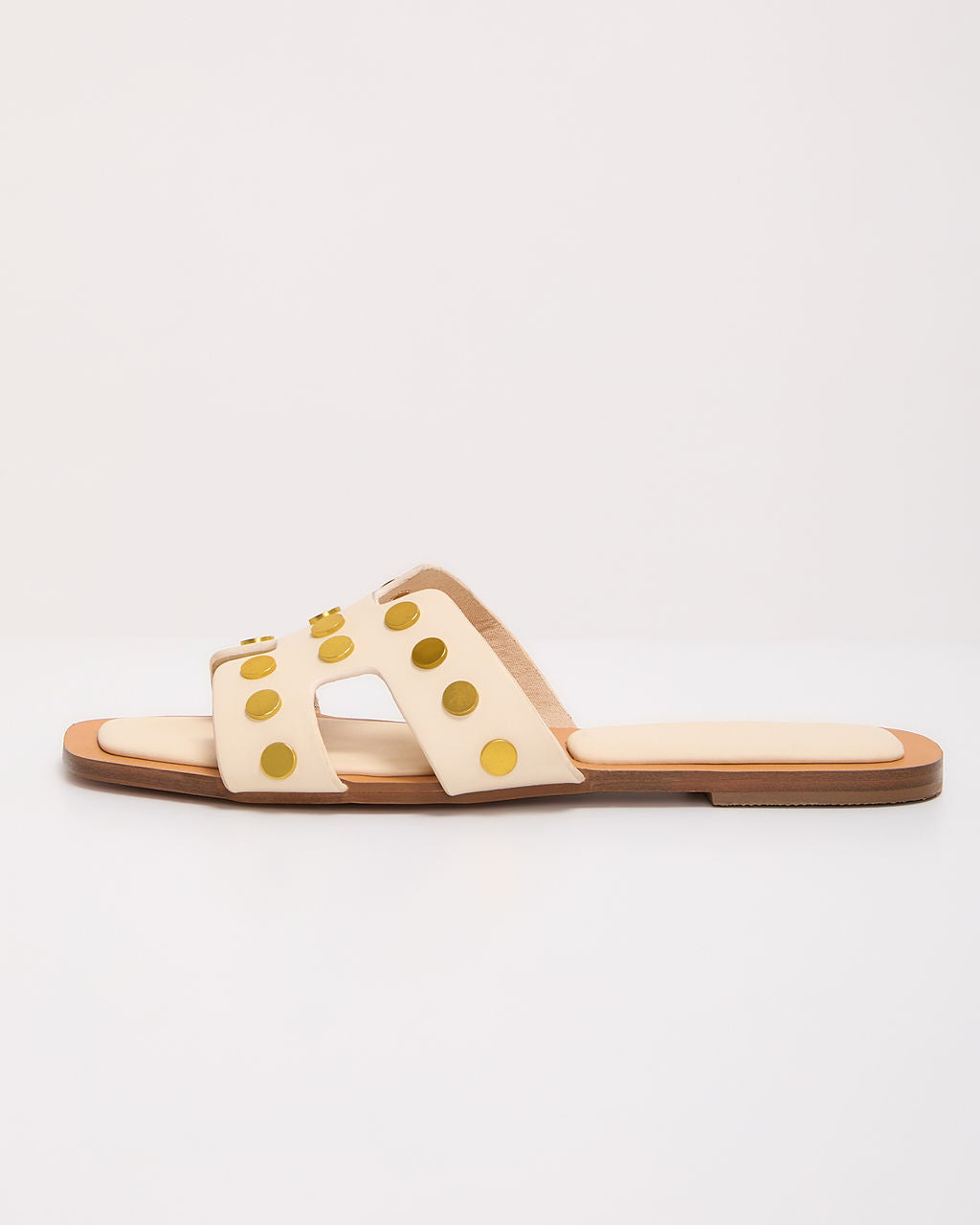 Off the Coast Studded Flat Sandals-Vogue Logic