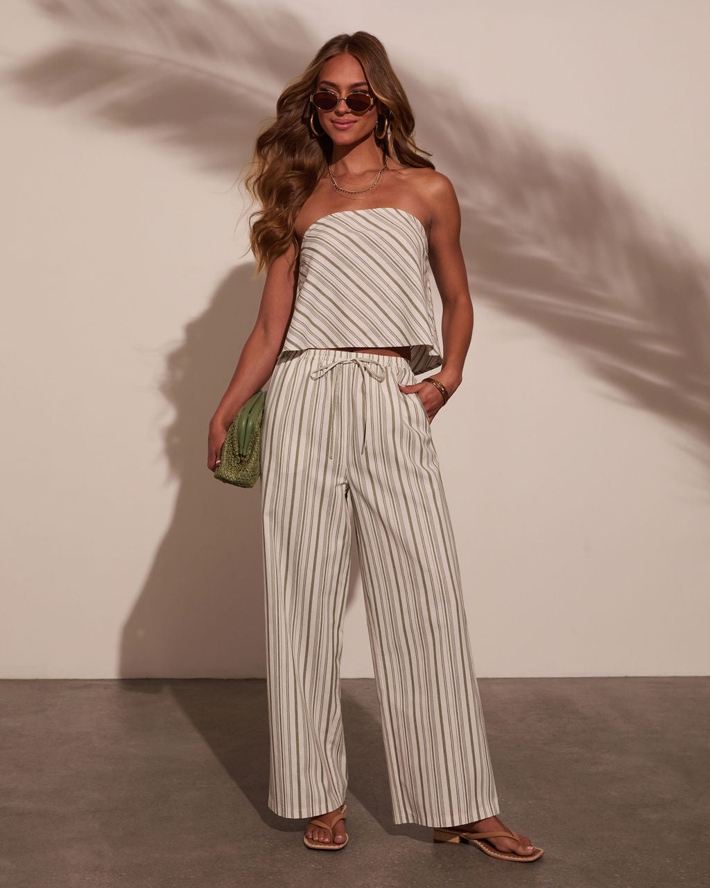 Myah Striped Wide Leg Pants-Vogue Logic