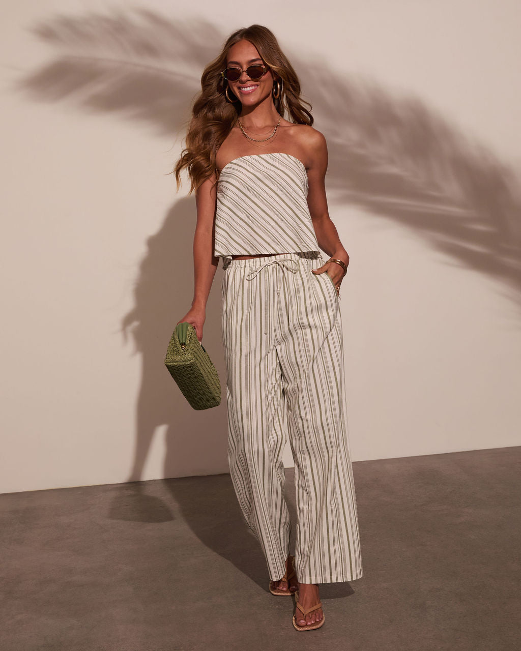Myah Striped Wide Leg Pants-Vogue Logic