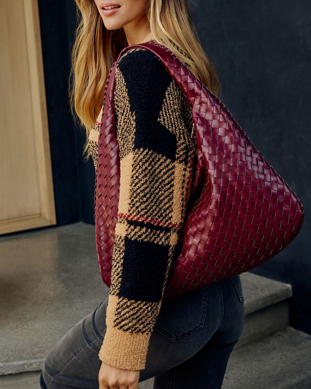 Cheli Woven Leather Hobo Bag-Vogue Logic
