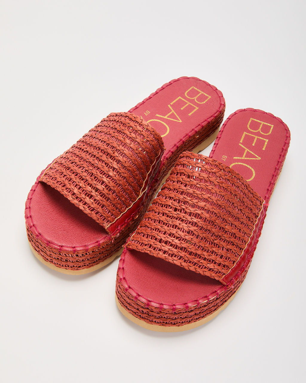 Ashlen Raffia Platform Sandals-Vogue Logic