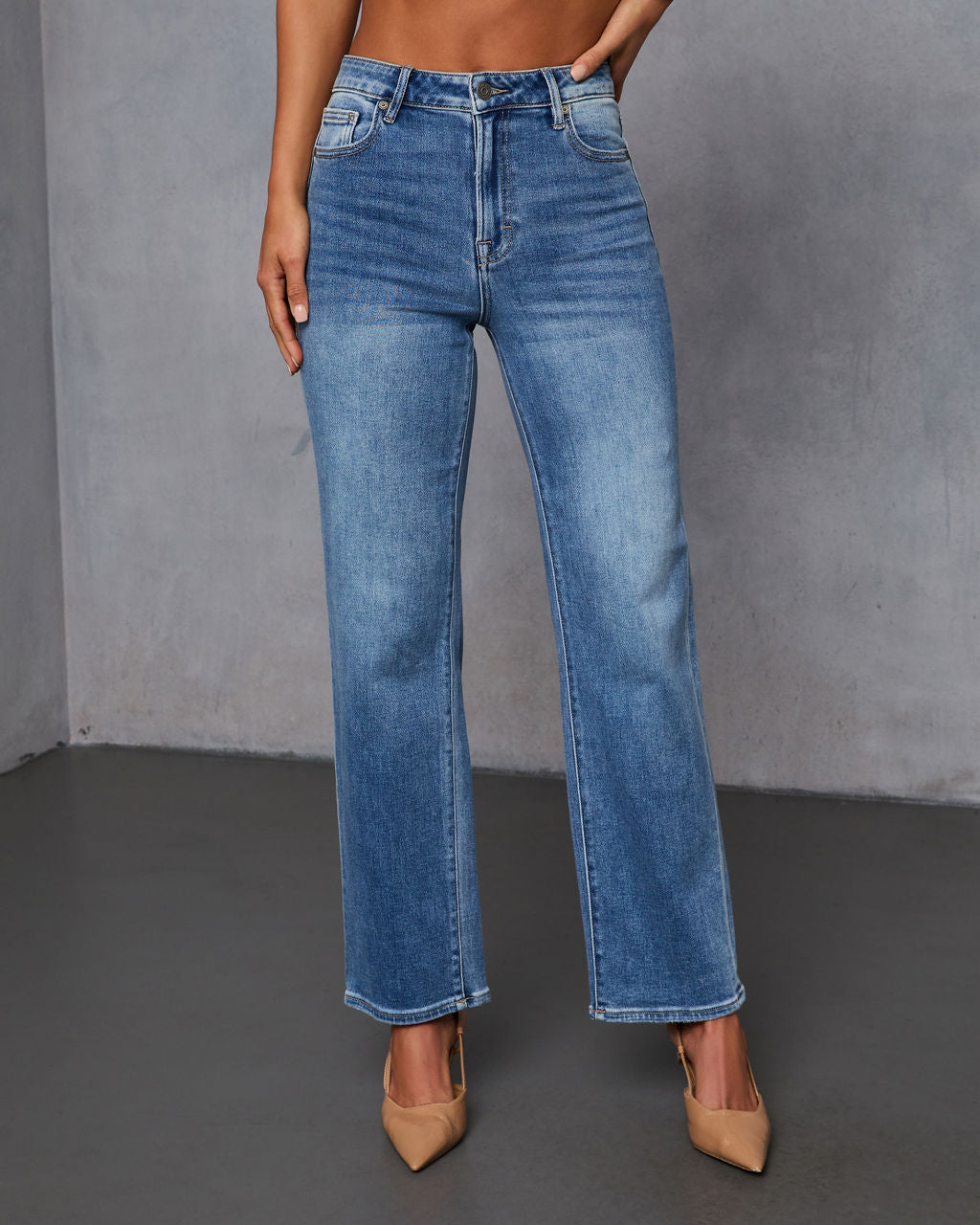 Keystone Straight Leg Jeans-Vogue Logic