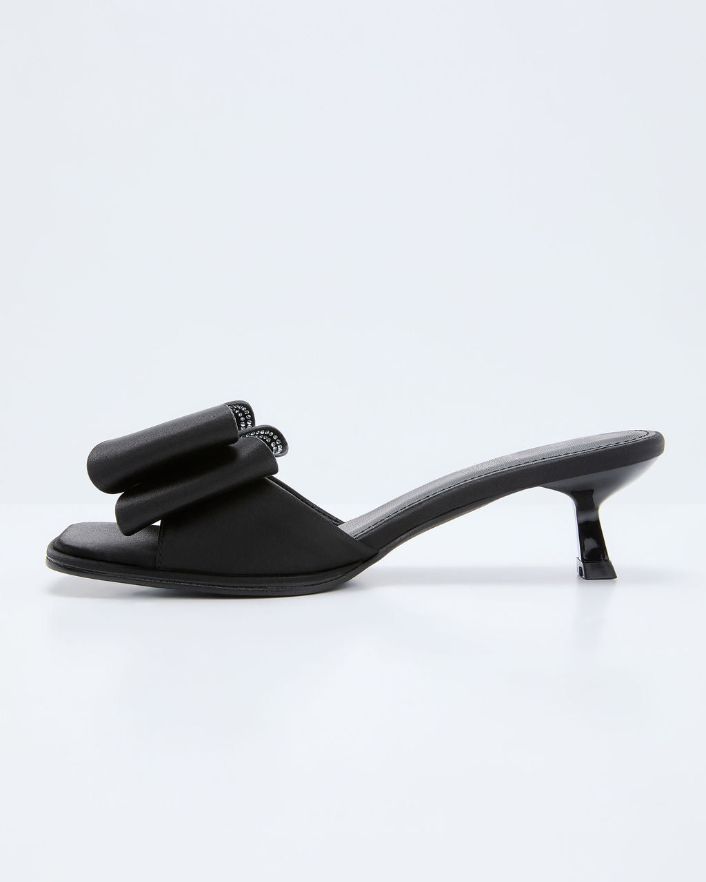 Cranberry Moon Satin Bow Kitten Heels-Vogue Logic