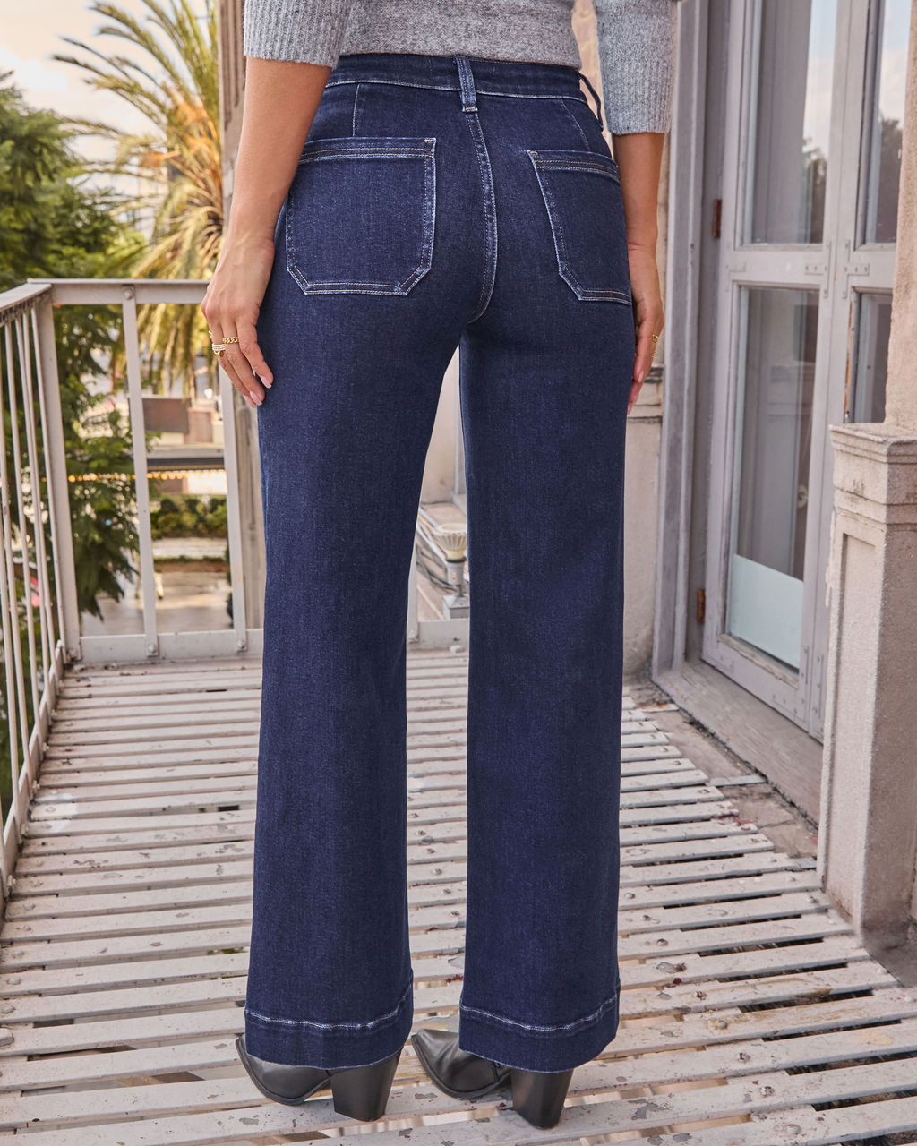 Lyrah Super Stretch Wide Leg Jeans-Vogue Logic