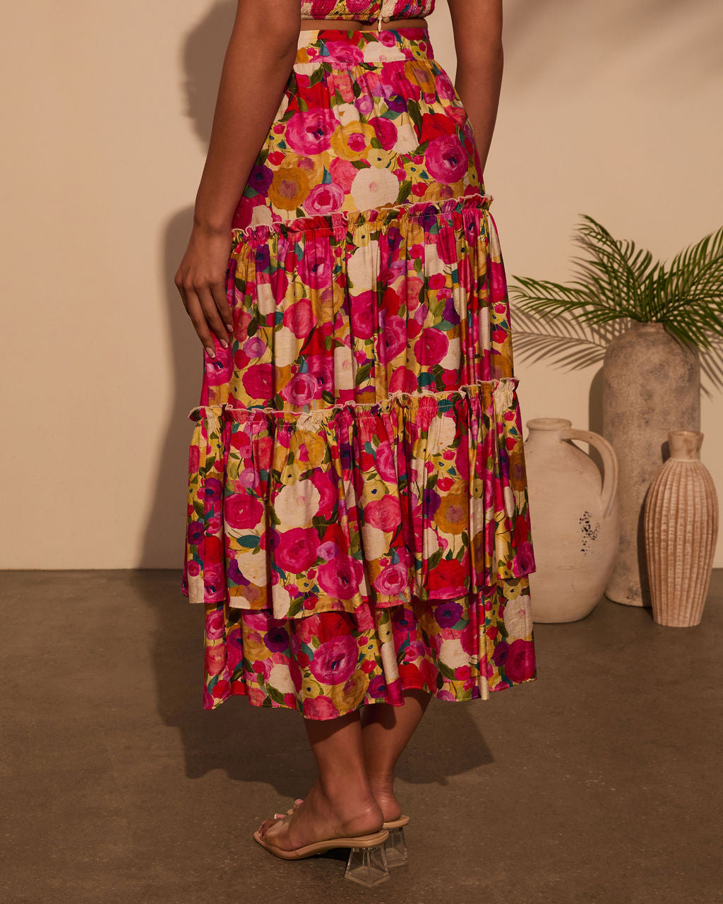 Margot Floral Midi Skirt-Vogue Logic