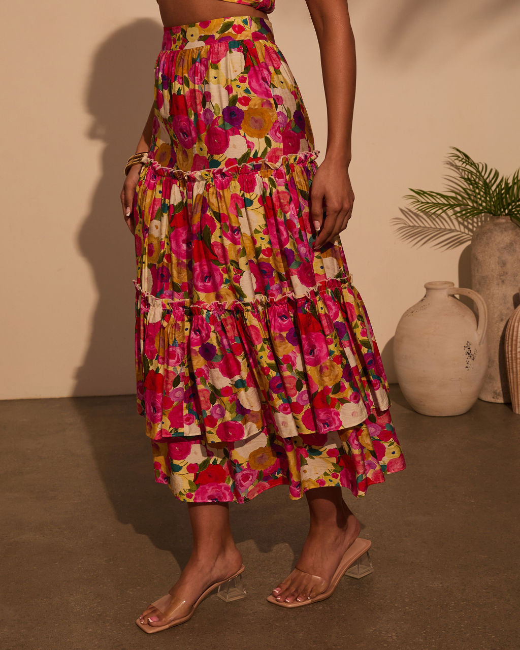 Margot Floral Midi Skirt-Vogue Logic