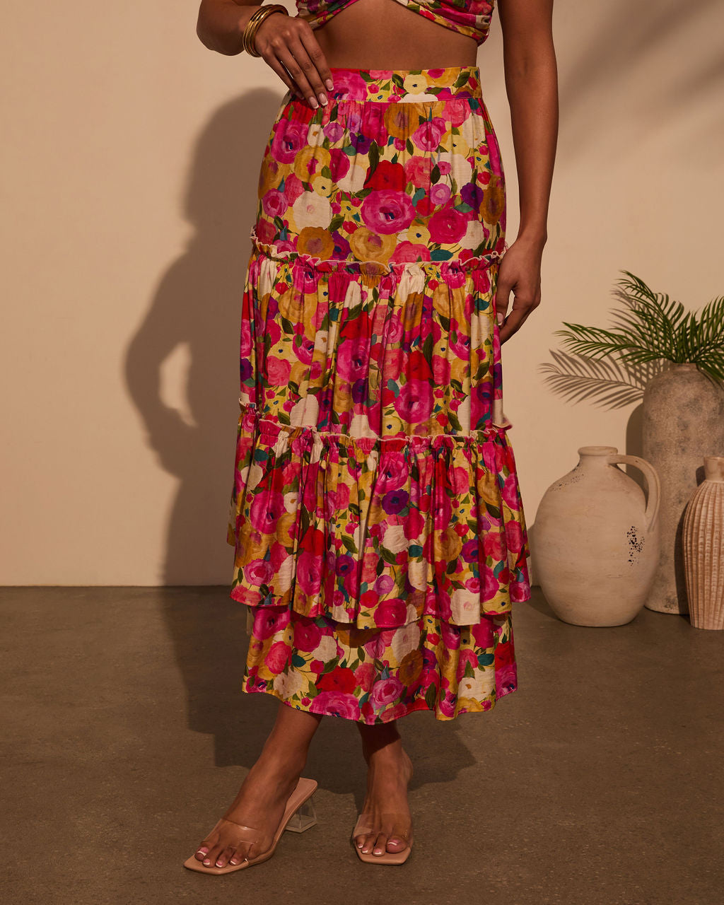 Margot Floral Midi Skirt-Vogue Logic