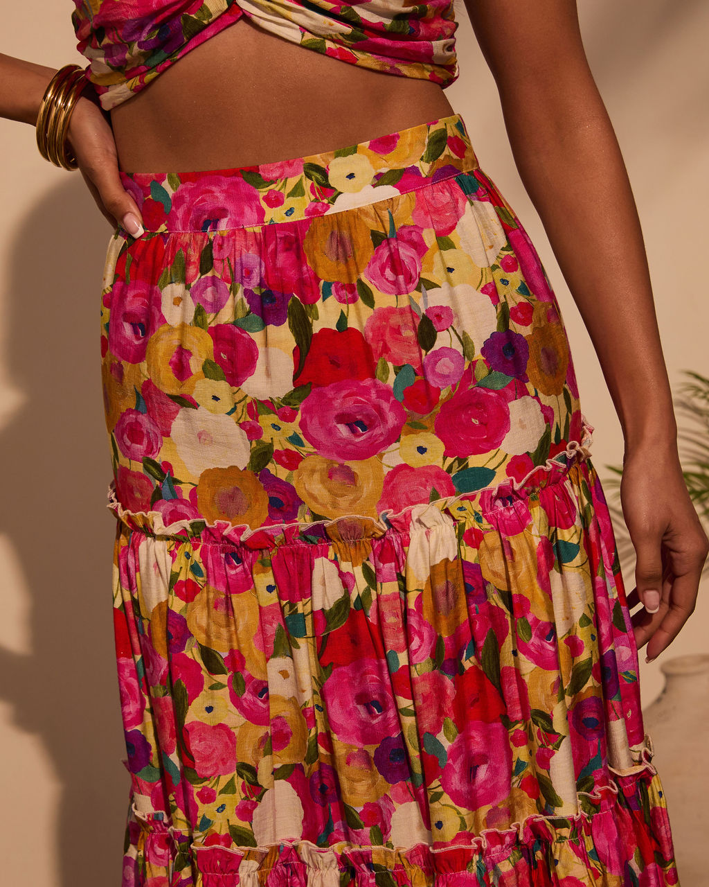 Margot Floral Midi Skirt-Vogue Logic