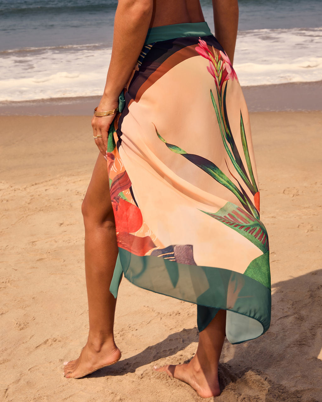 Honeydew Skies Abstract Print Sarong-Vogue Logic