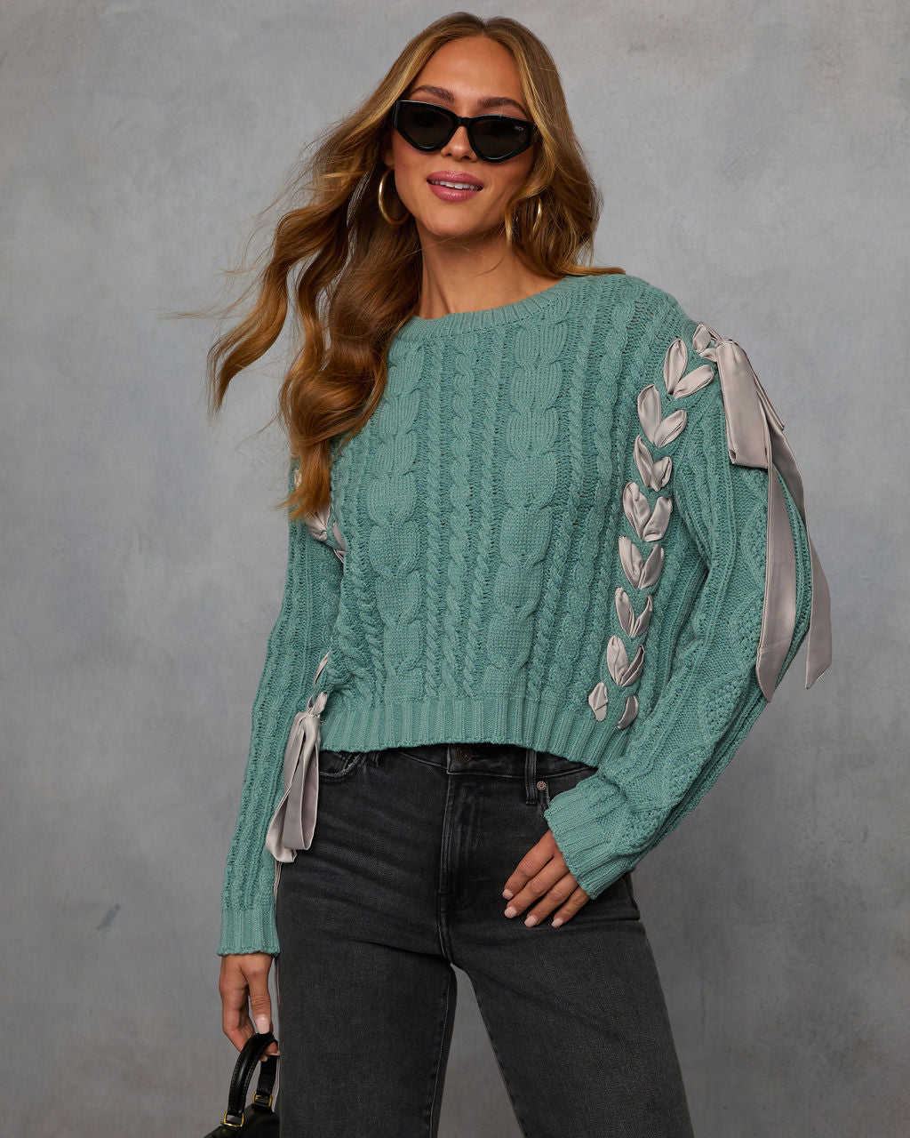 Maleena Braided Ribbon Sweater-Vogue Logic
