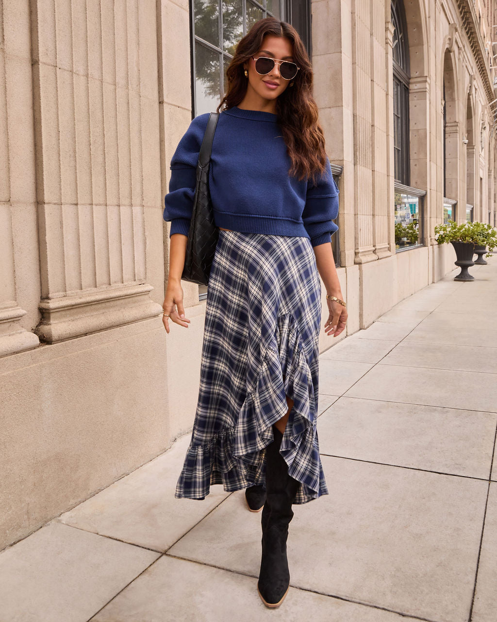 Elouise Cropped Crewneck Sweater-Vogue Logic