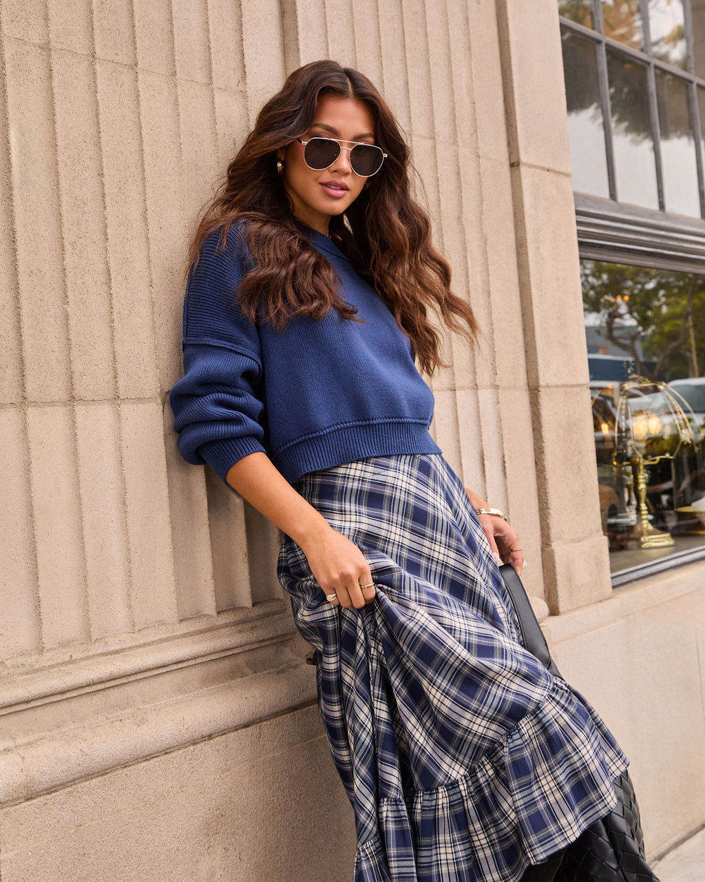 Elouise Cropped Crewneck Sweater-Vogue Logic