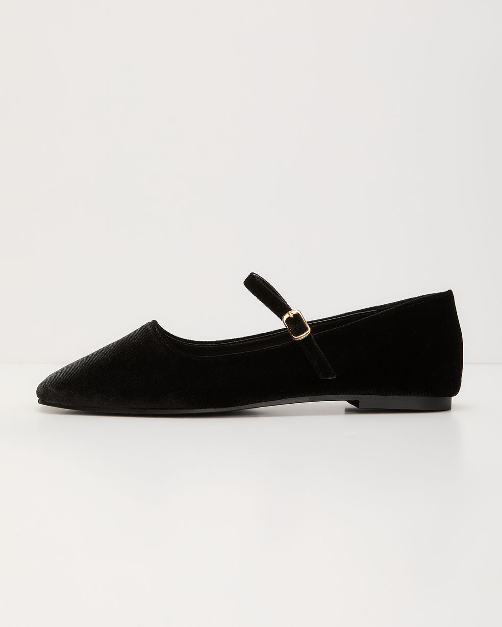 Janey Velvet Mary Jane Ballet Flats-Vogue Logic