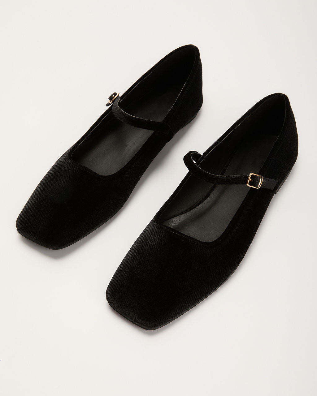 Janey Velvet Mary Jane Ballet Flats-Vogue Logic