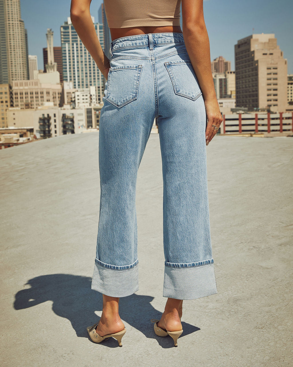 Harden Stretch Super High Rise Straight Jeans-Vogue Logic