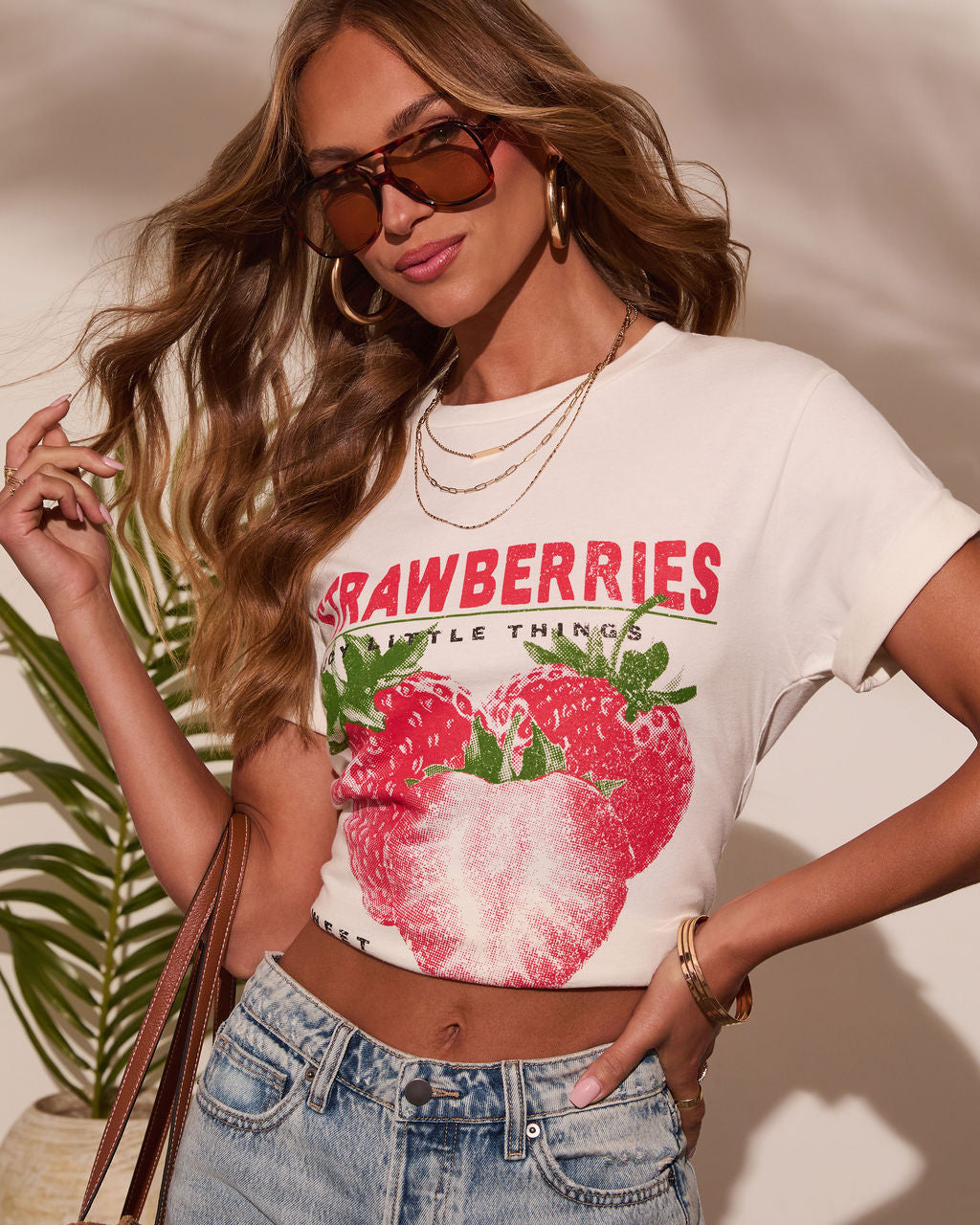 Sweet and Fresh Strawberries Graphic Tee-Vogue Logic