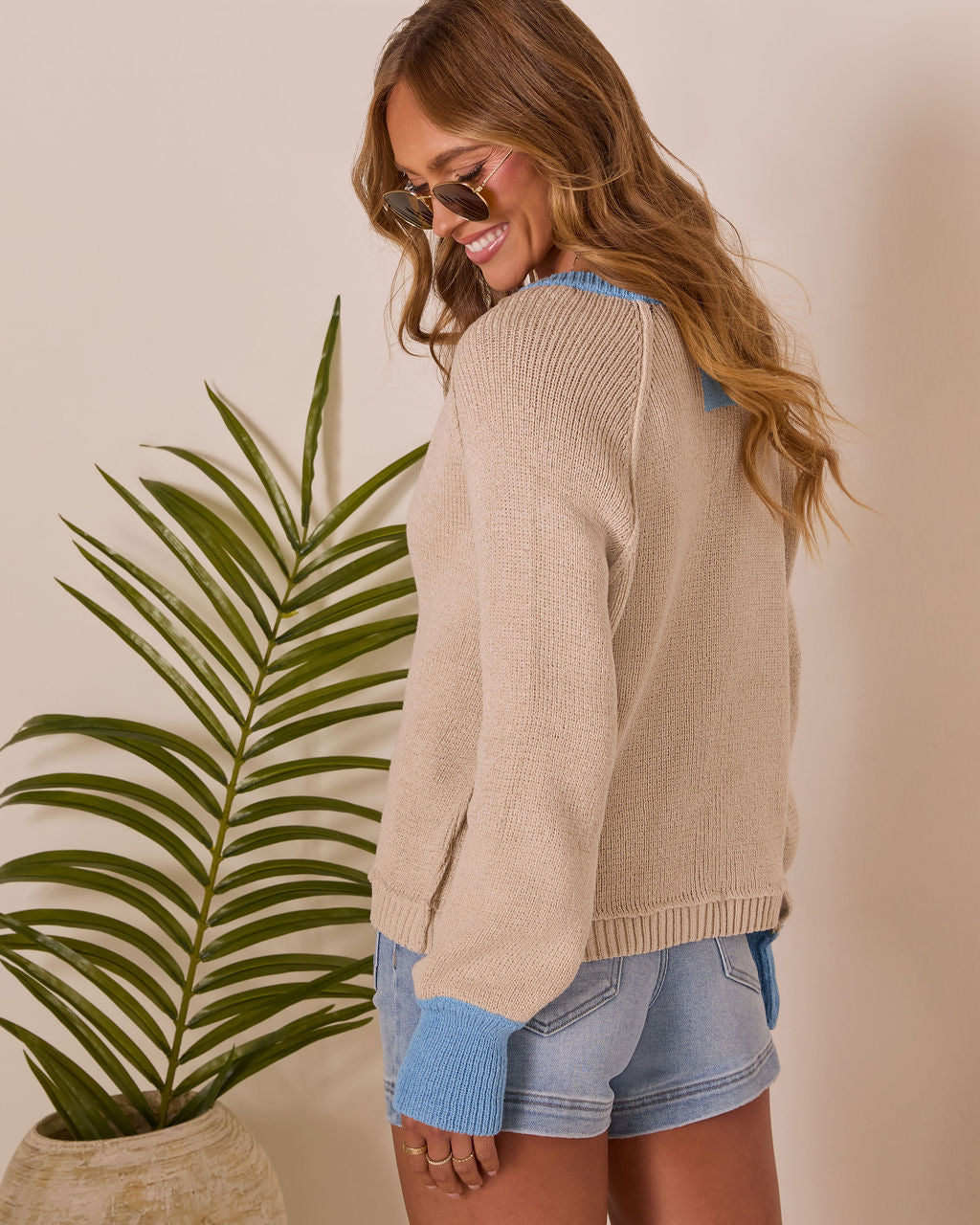 Ester Knit Color Block Cardigan-Vogue Logic