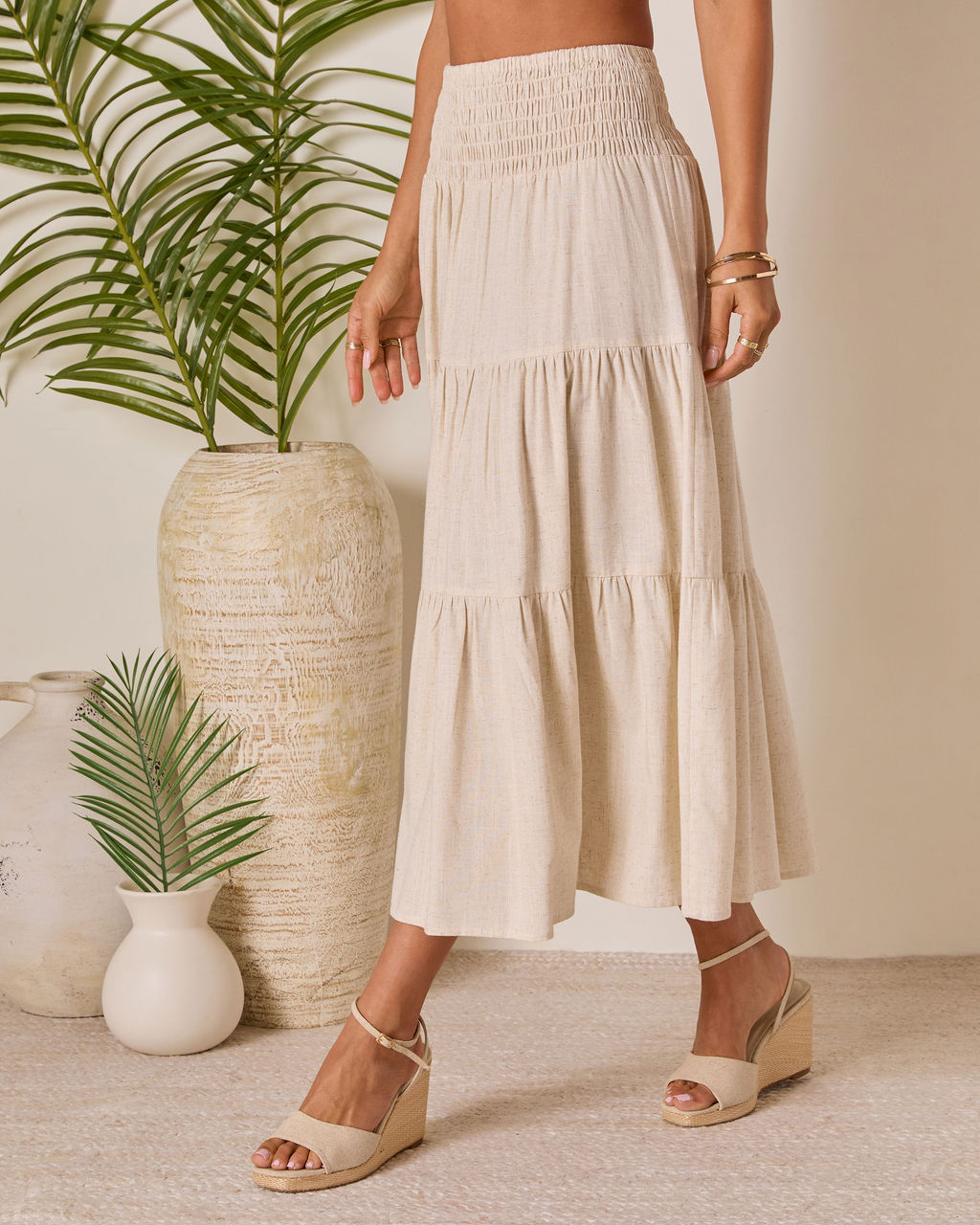 Tauni Tiered Maxi Skirt-Vogue Logic