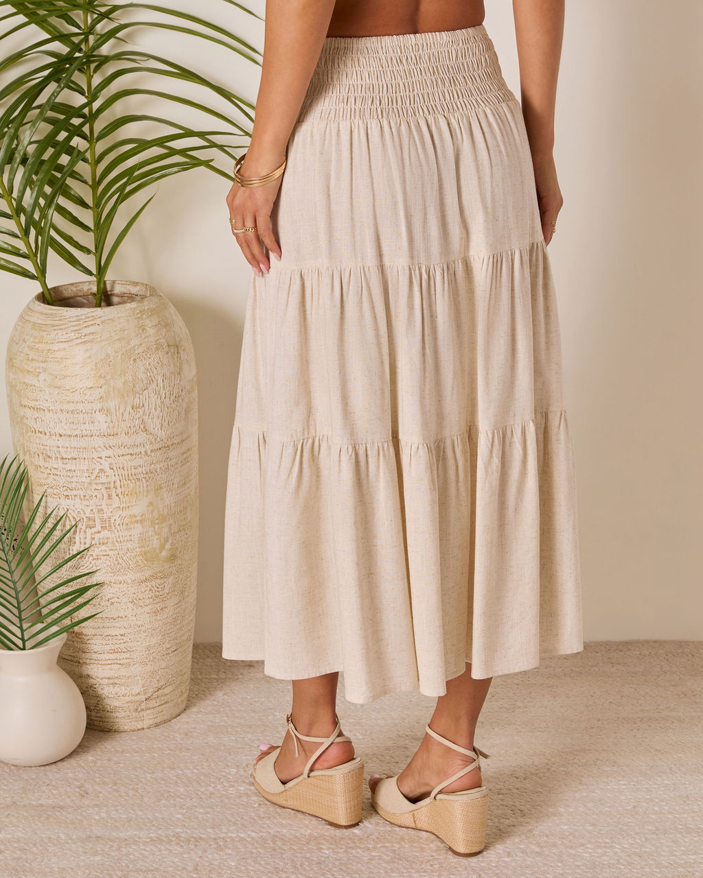 Tauni Tiered Maxi Skirt-Vogue Logic