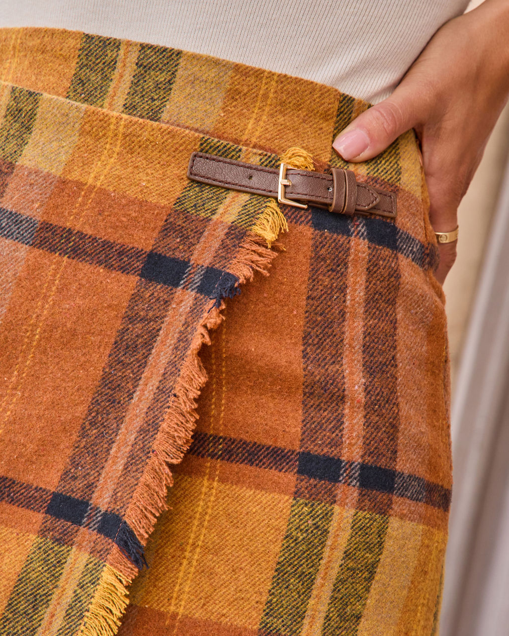 Amber Orchard Wrap Mini Skirt-Vogue Logic