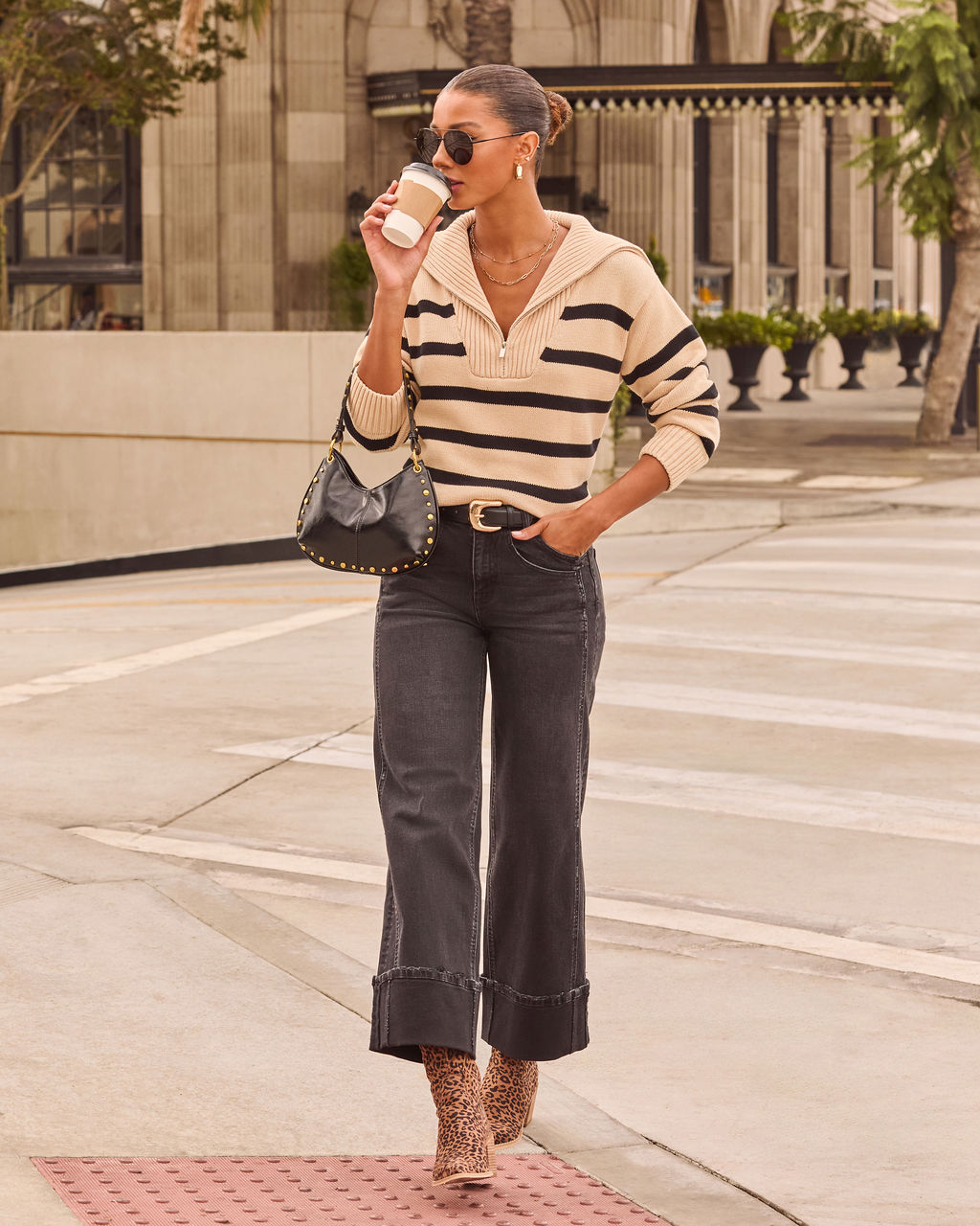 Oakley Cotton Striped Knit Pullover Sweater-Vogue Logic