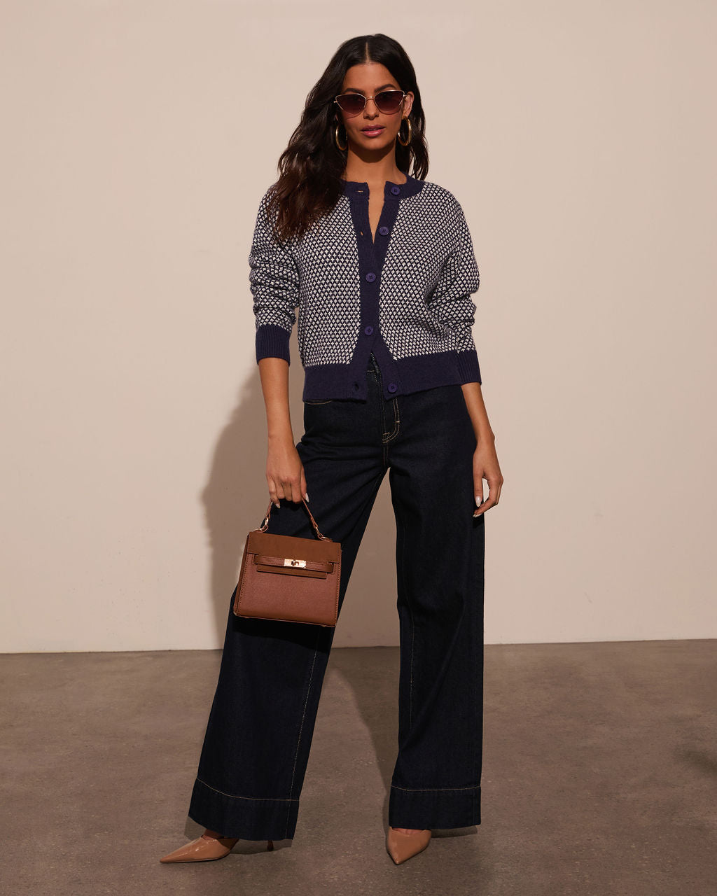 Spot On Abstract Contrast Cardigan-Vogue Logic