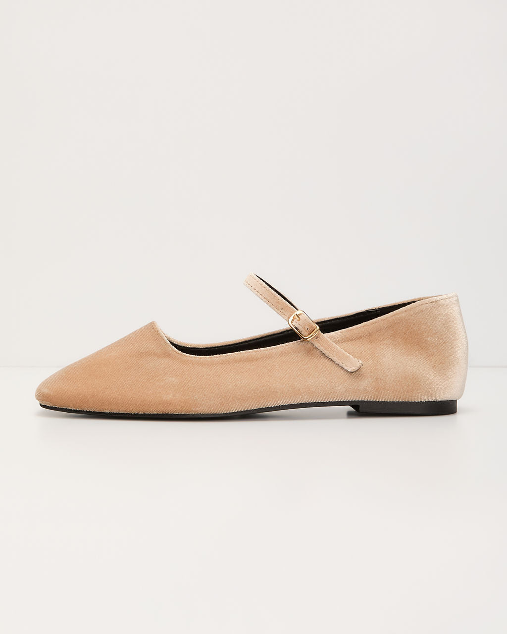 Janey Velvet Mary Jane Ballet Flats-Vogue Logic