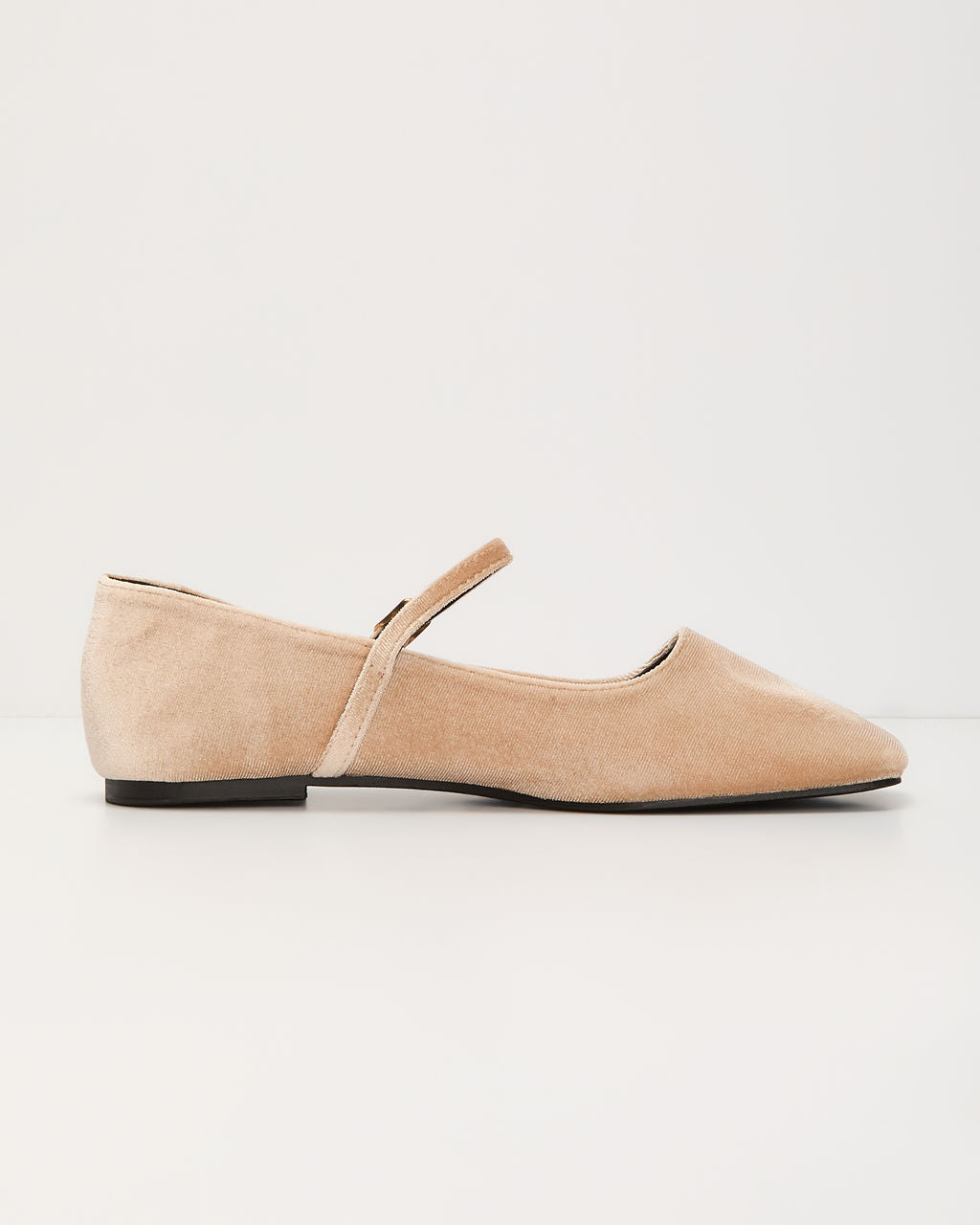 Janey Velvet Mary Jane Ballet Flats-Vogue Logic