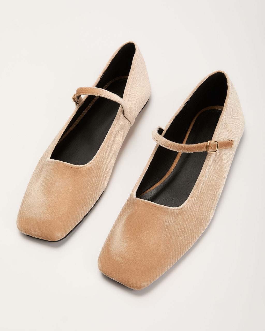 Janey Velvet Mary Jane Ballet Flats-Vogue Logic