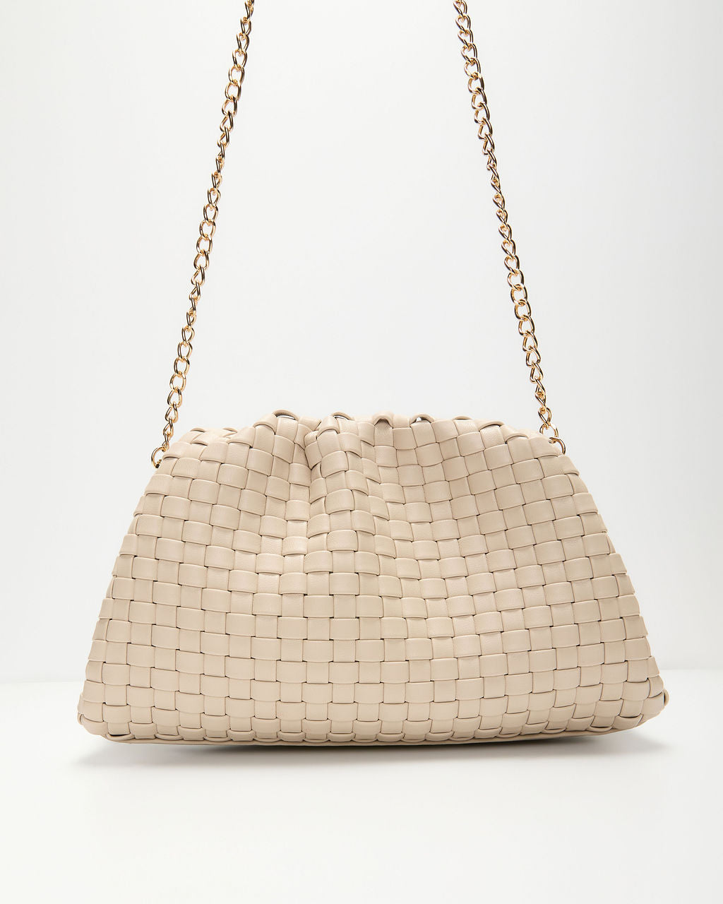 Janice Woven Leather Pouch Clutch-Vogue Logic
