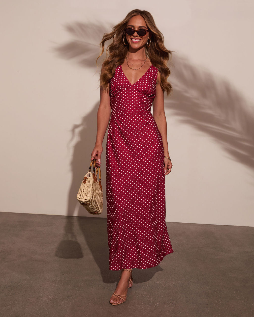 Cherry Moon Polka Dot Maxi Dress-Vogue Logic