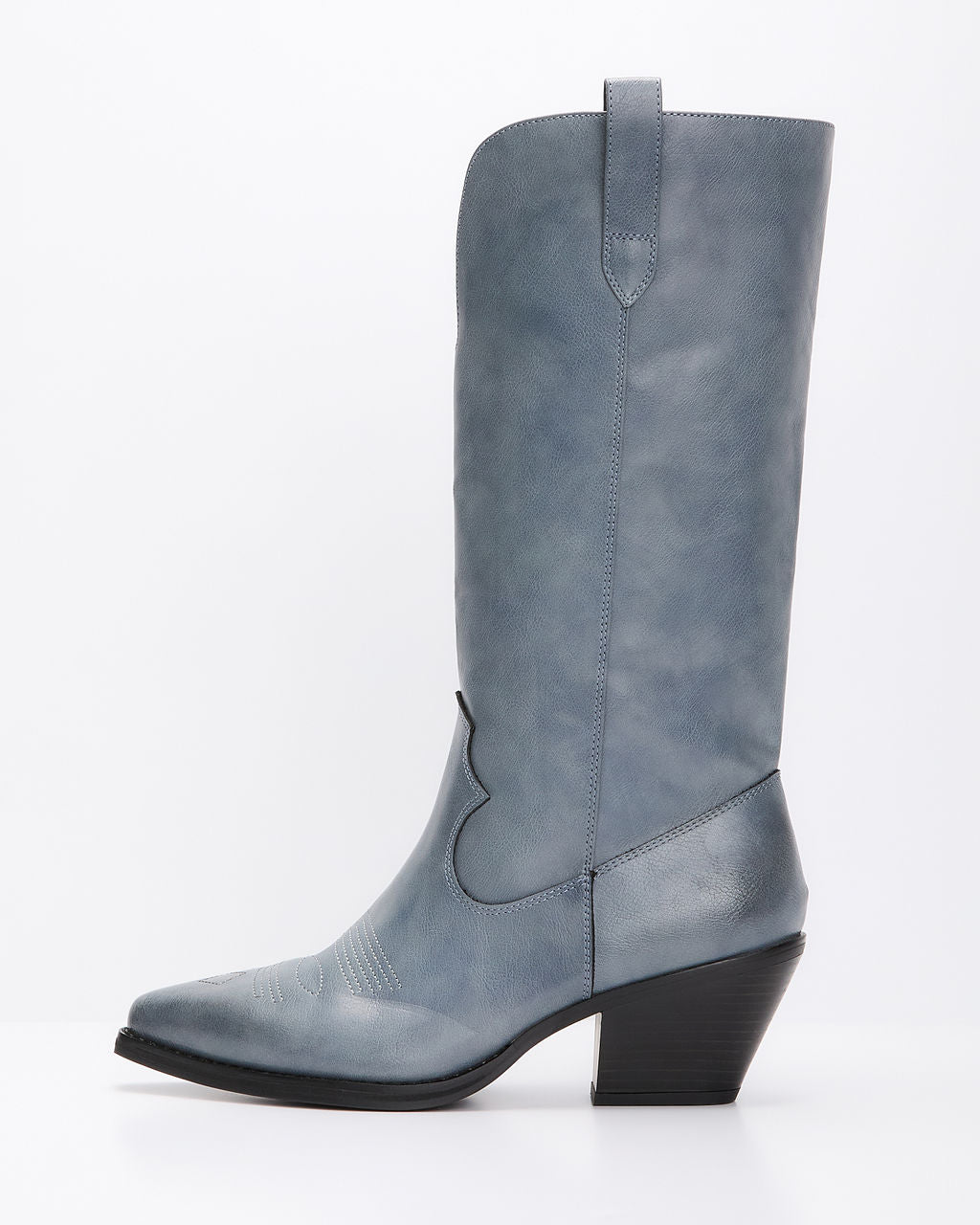 Saydie Faux Leather Western Boots-Vogue Logic