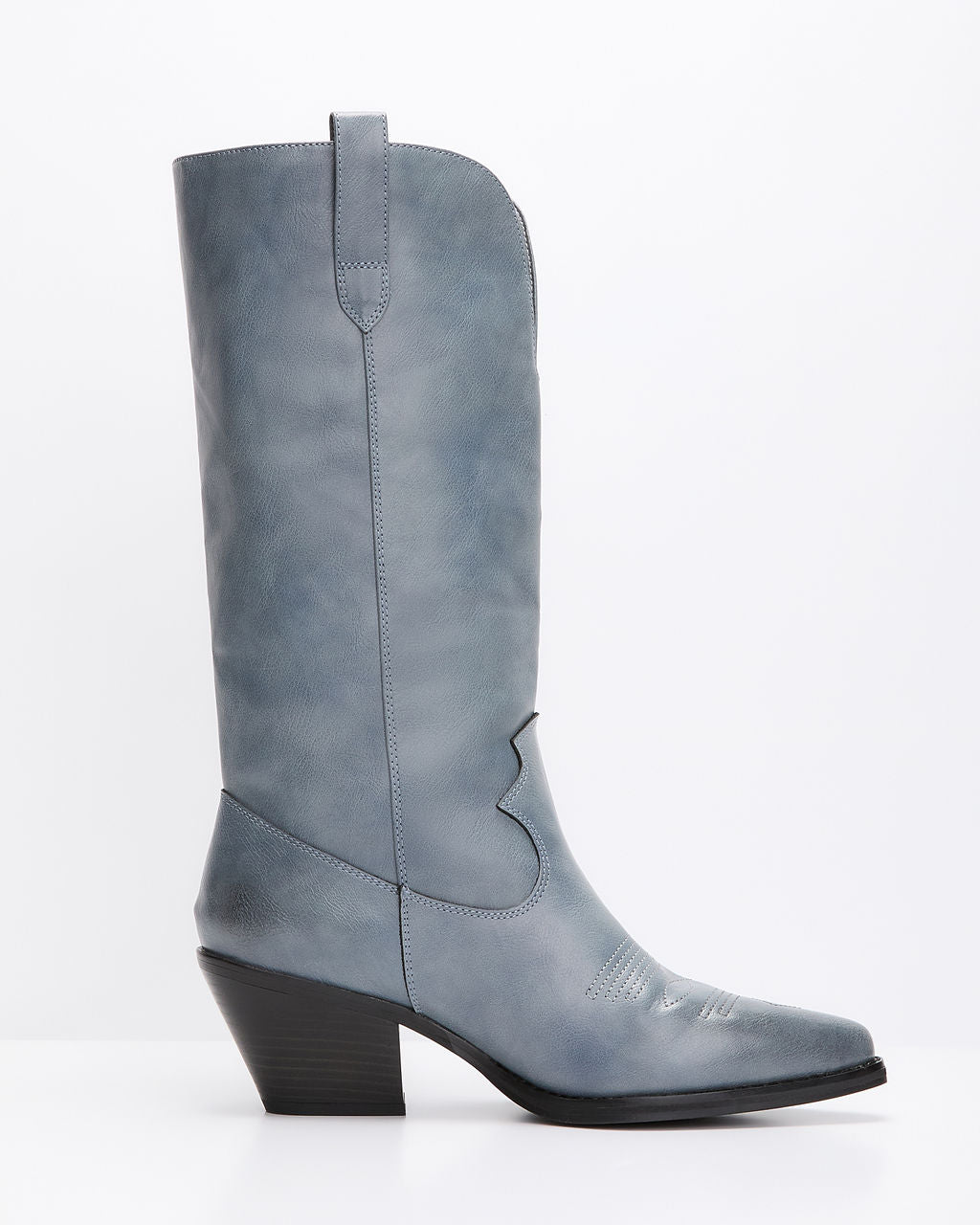 Saydie Faux Leather Western Boots-Vogue Logic