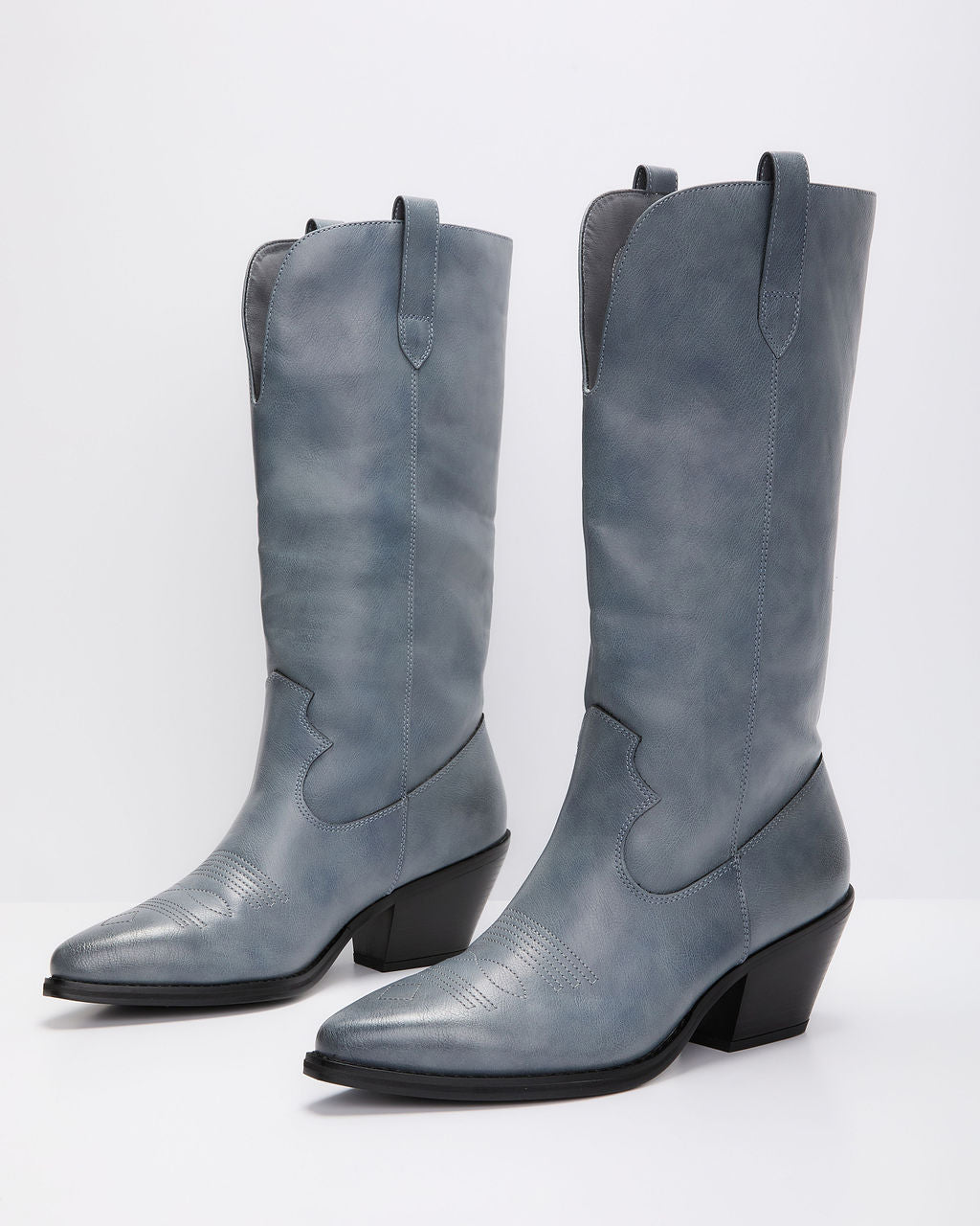 Saydie Faux Leather Western Boots-Vogue Logic