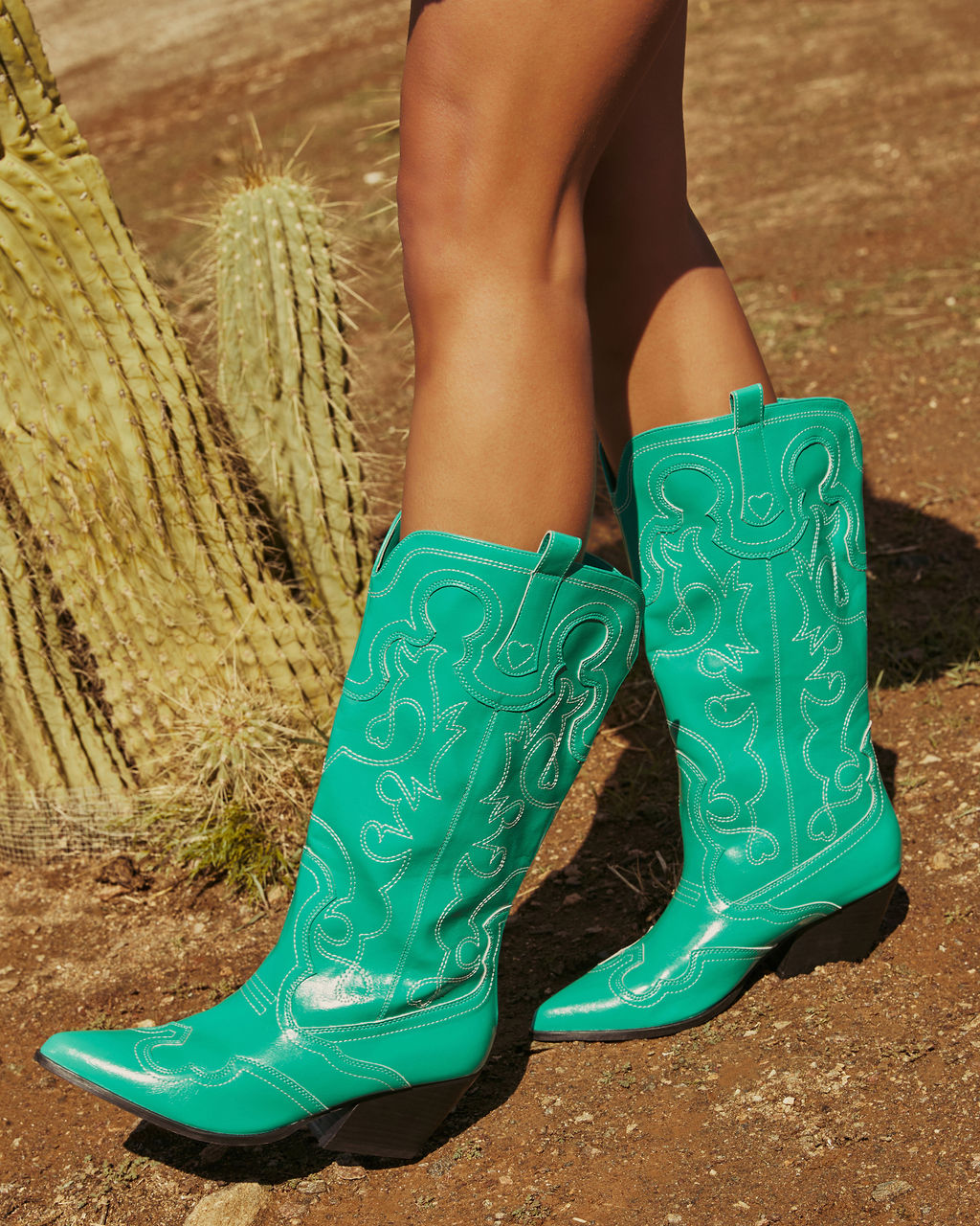 Festival Funk Stitched Western Boots-Vogue Logic