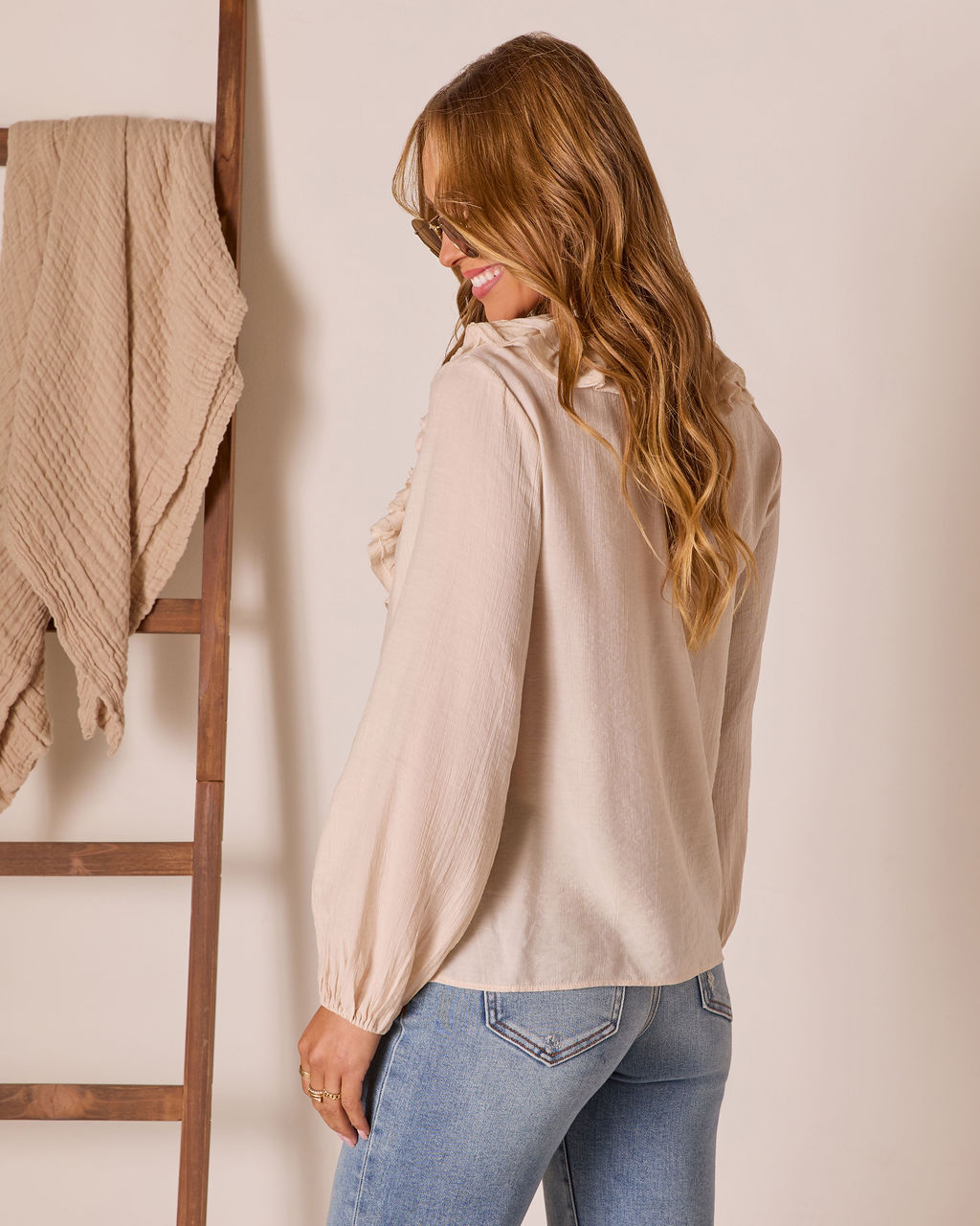 Lorenna Ruffle Peasant Top-Vogue Logic