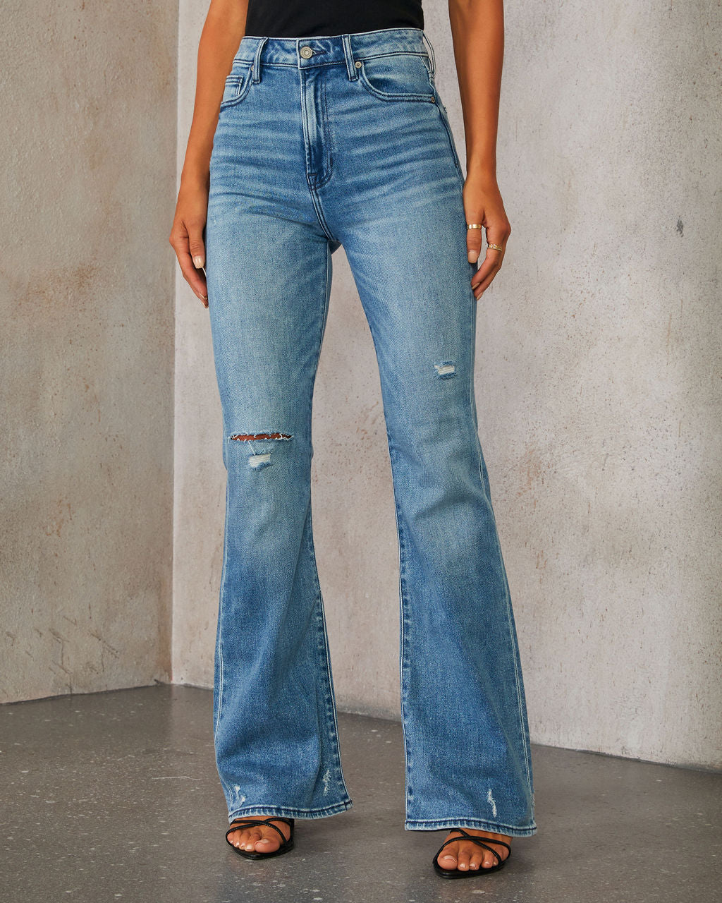 Ayla Super Stretch High Rise Flare Jeans-Vogue Logic