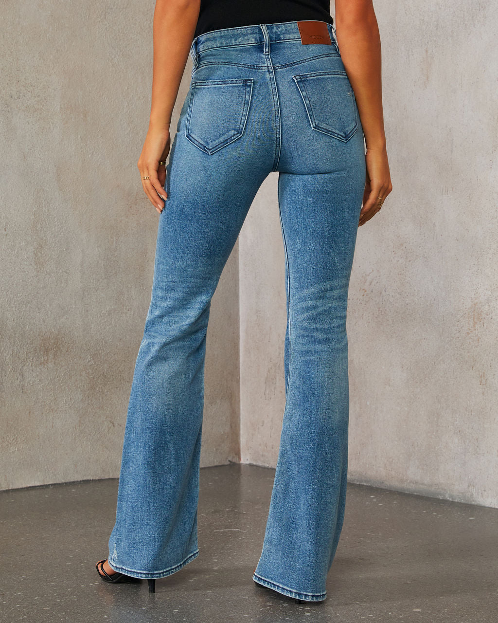 Ayla Super Stretch High Rise Flare Jeans-Vogue Logic