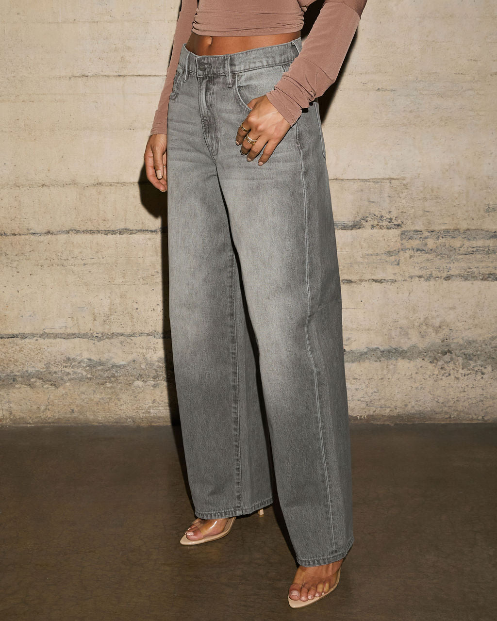 Birch Fade Rigid High Rise Barrel Jeans-Vogue Logic