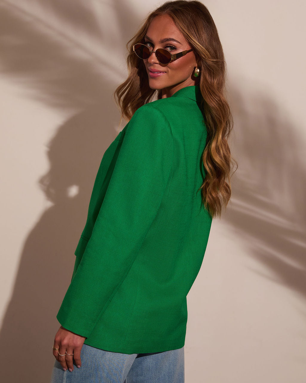 Away Message Oversized Linen Blazer-Vogue Logic