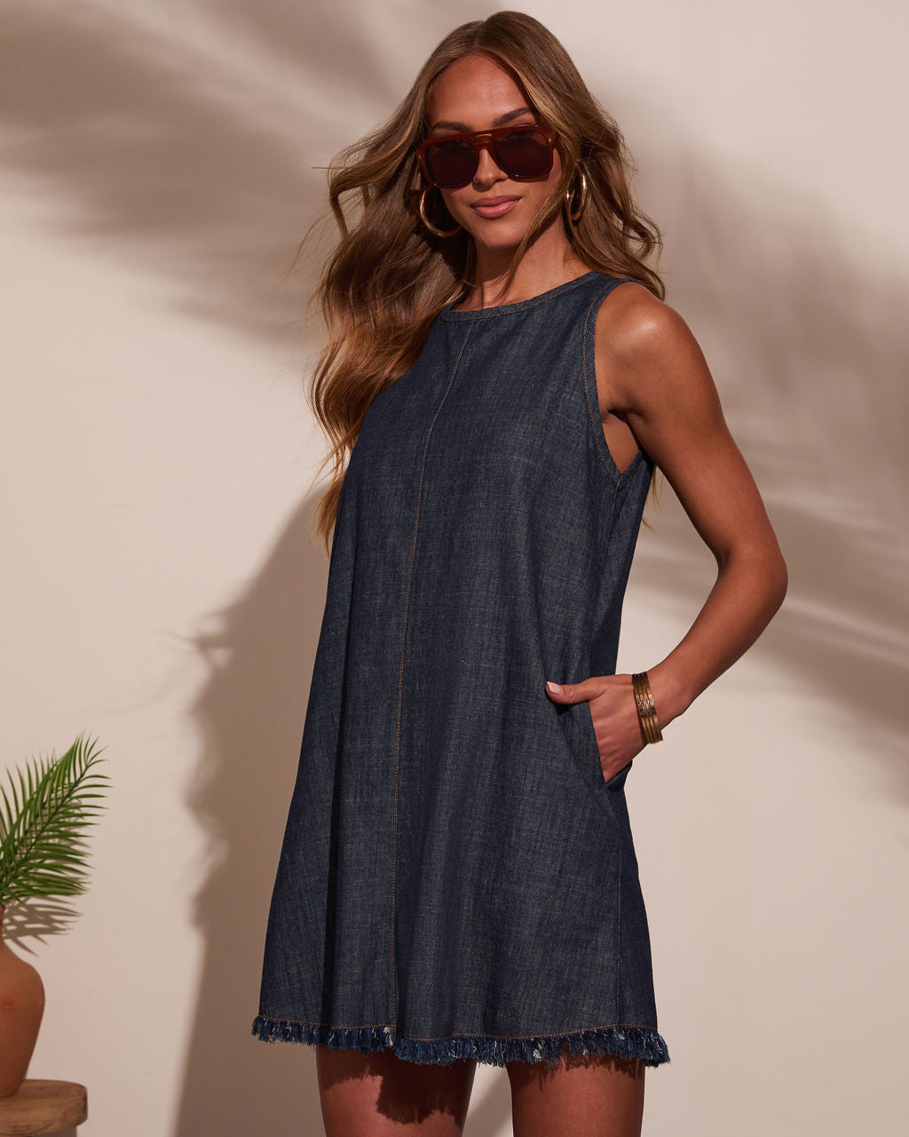 Alejandra Shift Denim Dress-Vogue Logic