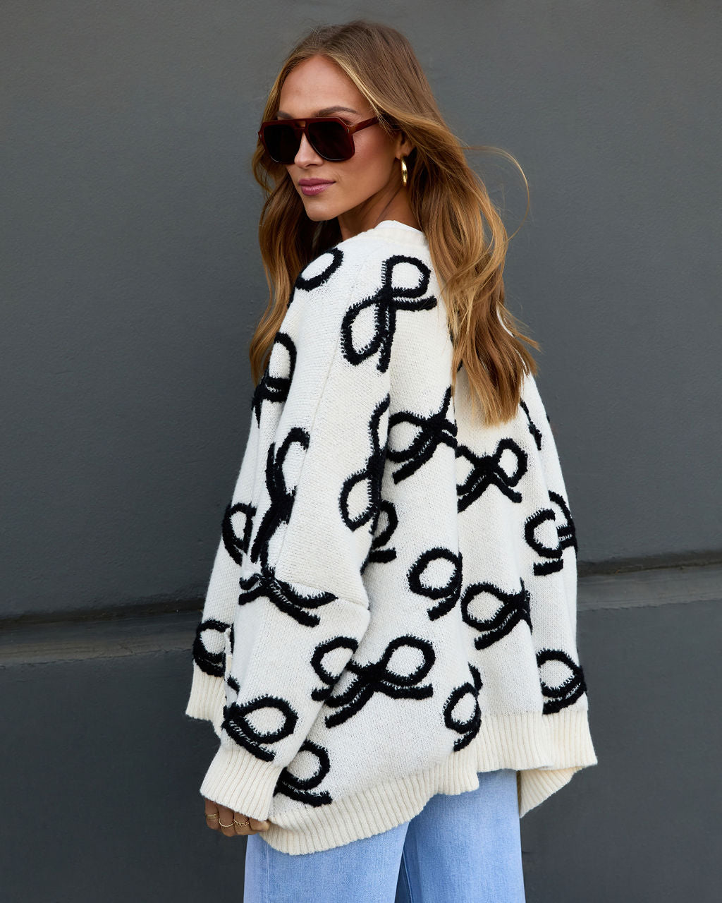Dreamy Days Printed Bow Cardigan-Vogue Logic