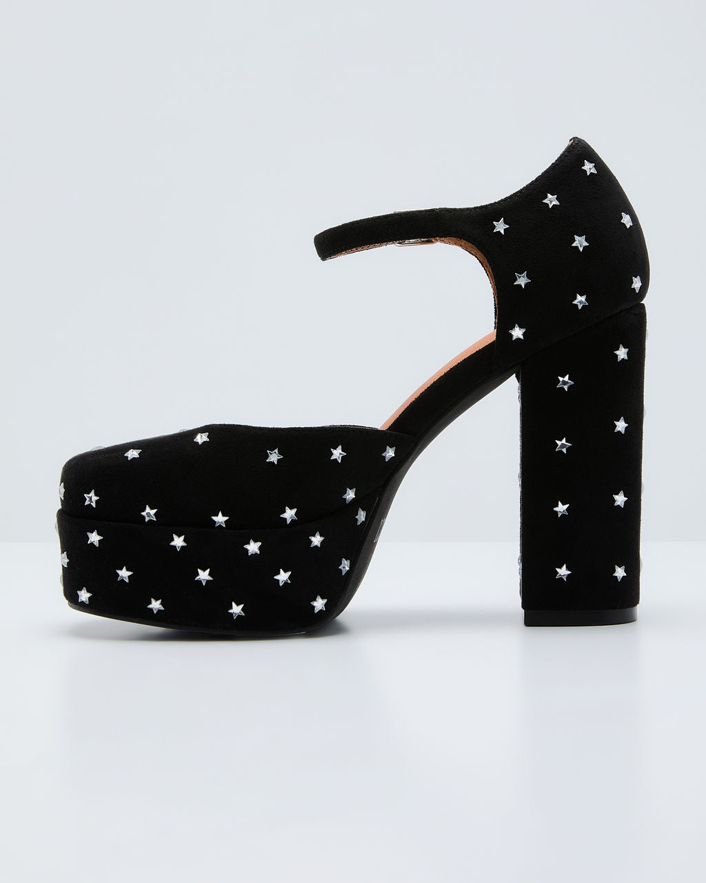 Norelle Velvet Star Embellished Platform Heels-Vogue Logic