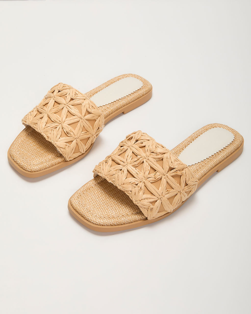 Selenah Woven Raffia Flat Sandals-Vogue Logic