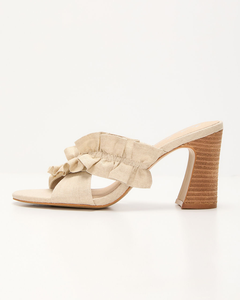 Adriel Heeled Ruffle Sandals-Vogue Logic