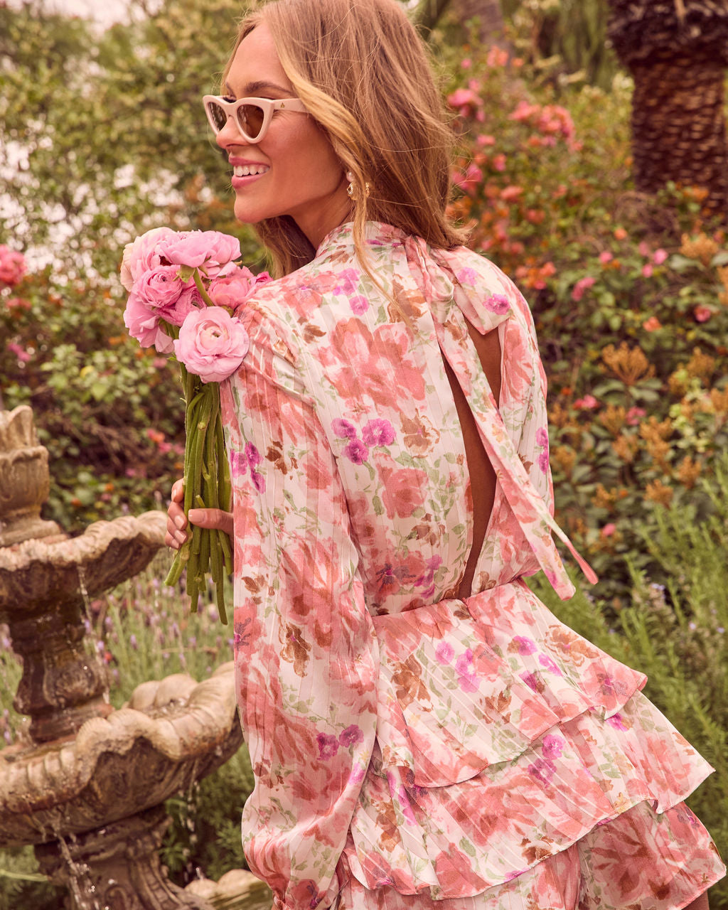 Garden Glee Ruffle Floral Romper-Vogue Logic